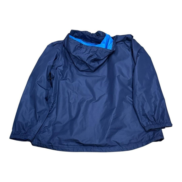 George Jacket Mens 2XL Blue Hooded Windbreaker Full Zip Lined Big & Tall - Picture 8 of 8